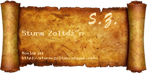 Sturm Zoltán névjegykártya