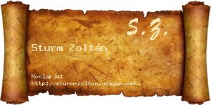 Sturm Zoltán névjegykártya